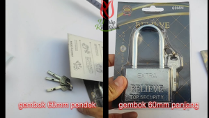 Gembok Rumah Pagar Toko & Leher Panjang Padlock 60mm