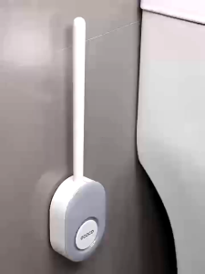 Ecoco Toilet Brush Holder Wall Mounted Magnetic Flat Bathroom cleaning for Narrow Space with holder space-saving