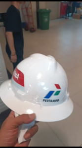 Helm Safety MSA Full Brim Original Fastrack Pertamina - Helm Safety Msa Fullbrim SNI Logo Pertamina