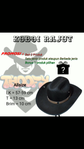 Topi koboi Rajut// Cowboy hat // Topi pancing// topi berkuda /  Topi Country