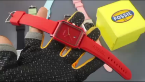 Box Exclusive Jam Tangan Fos Kotak Panjang SV-859EA / Jam Tangan Fashion Wanita Tali Rubber Diameter 32cm