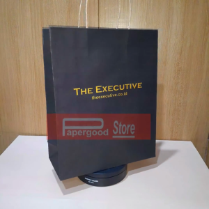 Paper Bag Eksekutif Hitam 2 Sisi 33 x 26 x 12 cm