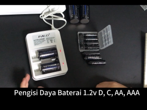 PALO Pengisi Daya Baterai Tipe D/C / AA / AA Pengisi Daya Baterai untuk Baterai 1.2v Ni-MH/Battery Charger