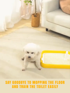 ห้องน้ำสุนัข แผ่นรองฉี่สุนัข ถาดรองฉี่สุนัข ถาดรองฉี่สุนัข 2 ชั้น ถาดกระโถนสุนัขในร่ม ถาดฉี่สุนัข ถาดฝึกฉี่สุนัข มีเสา ห้องน้ำสุนัข