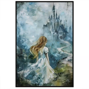 Tranh công chúa cổ tích tranh sơn dầu cổ điển Châu Âu tranh treo tường tranh dán tường treo phòng bé gái in canvas. CGI - 552
