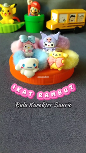 Ikat Rambut Sanrio Kunciran Rambut Anak Bulu Boneka Kuromi Pompompurin Cinnamoroll My Melody
