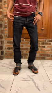 HANDMADE | celana denim selvedge accent 15 oz lizard article 0rginal panjang 108 cm black indigo----