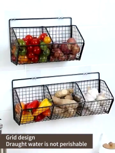 Stainless Steel Wall-Mounted Multilevel Condiment Storage Basket