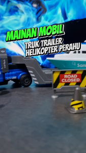 Mainan Edukasi Anak Mobil Mobilan Truk Kontainer Trailer City Sanitation Trailer Helikopter Perahu Bersuara