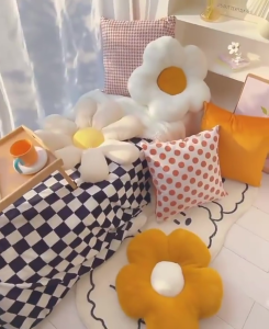 Cushion Sofa for Chair Decoration Flower Korean Cervical Noon Nap Home Office School Ins Style