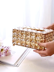 Europe Style Luxury Crystal Tissue Box Paper Towel Crystal Storage Box Tissuer Napkin Dispenser Bedroom Hotel Decoration