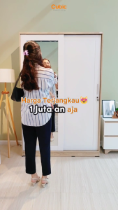 Cubic Lemari Pakaian Sliding Minimalis / Wardrobe Baju / LUNA SL 120