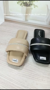 Sandal Flat Wanita Pompom Puring PR-25: Nyaman & Elegan