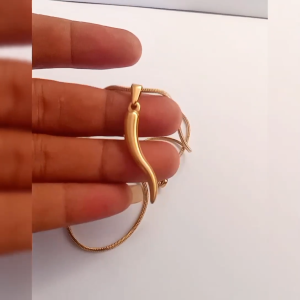 Kalung Titanium Pria Biona CLTN Top dengan Model Kotak plus Bandul Tarringg Gold Anti Karat dan Tidak Luntur - Elegan dan Keren