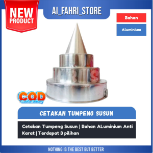 PROMO...Cetakan Tumpeng Candi 3 Susun Bahan Aluminium Baru 0.3 mm Anti Karat