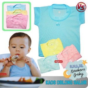 12Pcs Kaos Oblong Salur Bayi Conoco Newborn 0-6 BulanSize SMLXL-Vegasus Store (COD)