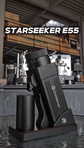 STARSEEKER Electric Coffee Grinder E55 55MM Grinding machine Espresso Cone burr Stepless Fineness Adjustment Cold Brew Bean Grinder Black Sliver