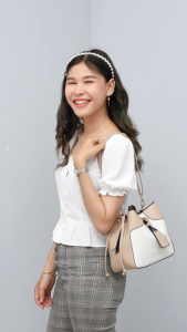 MOCO Fashion Tas Serut Wanita Drawstring Sling Bag Lisa Quincy Eksklusif Bucket Korean Style A369