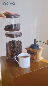NOVA กระปุกเก็บเมล็ดกาแฟ รุ่น COF เก็บกาแฟผงได้ AirLock มีวาลล์ Co2 ให้กาแฟคายก๊าซออกได้ Coffee Airtight Container