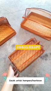 TUDUNG SAJI PERSEGI PANJANG Ukuran 35x25 cm / Tudung Saji Bambu / Penutup Makanan Bambu Anti Binatang - johja craft