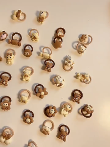 Ikat Rambut Set 10 Pcs Model 3D Kunciran Rabbit Bear Flower Cat One Set Korean Style Karet Anak Dewasa Perempuan Aesthetic Fashionable