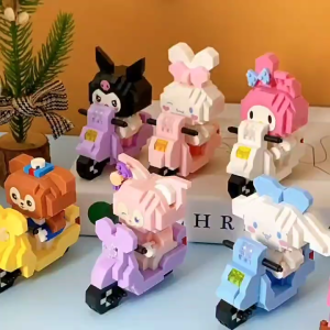 Mekansm DIY Mainan Mini Bricks Seri Scooter Motor Cinnamoroll Building Block 3D