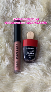 IMPLORA SET OMBRE LIPTINT 01 VAMPIRE BLOOD| LIPCREAM 01 DUSKY NUDE TERMURAH