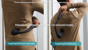 Philips Hook Shaped Massager Curved Massage Gun 筋膜枪 Handhold Massager Electric Massage Hammer for Back and Neck and Hard-To-Reach Areas Cordless and Rechargebale 270-Min Battery Life 5 Intensity for Gym Athlete Runner Massager Machine