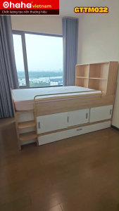 [ Freeship HCM] [Clip thực tế] [Trả góp 0%] Giường tầng thông minh trẻ em có tủ áo Ohaha - GTTM032