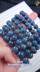 Collection Grade Rare Blue Strawberry Quartz Bracelet