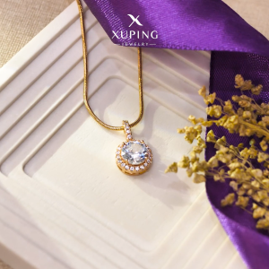 Xuping Liontin Emas Fashion Mata Gemma Motif Bunga