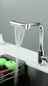 BOOMBANG Kitchen Faucet Flexible 360°Swivel Spout 4 Modes Waterfall/Shower Style/Bubbler/Flying Rain Style Faucet Tap For Sink Wall/Pillar Mounted