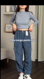 Como Pants - Celana Kulot Jogger Cargo Serut Highwaist - Kargo Wanita