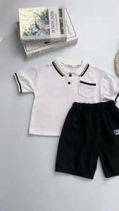 setelan jas anak laki Musim panas kemeja polo set bayi Kualitas Tinggi jas anak Set dua potong