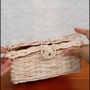 KOTAK PENYIMPANAN / KERANJANG SERBAGUNA / RATTAN SERBAGUNA / MULTIFUNGSI WARNA NATURAL uk. 20X15X8 cm