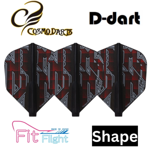 COSMO DART FIT FLIGHT - WESSEL NIJMAN SHAPE NORMAL HARD DARTS FIT FLIGHTS 3PCS/PACK (SAYAP ARROW)