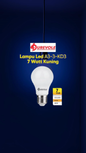 Durevole Lampu Bohlam Led A3-3-KD3 7 Watt Kuning