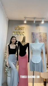 Chân váy đuôi cá dài 90cm thun tăm Quảng Châu co giãn eo dưới 70cm - trieuduong 08