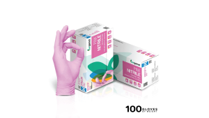 Bergamot Pink Nitrile Examination Gloves 100s