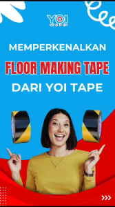 48mm x 35y Lakban Isolasi Police Line Garis Polisi Hitam Kuning Floor Marking Warning Barricade Tape