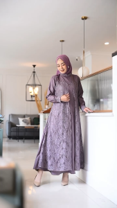 Gamis Pesta Kondangan Terbaru LD 120 126 130 140 cm Bisa Seragam Bahan Katun Toyobo Adem