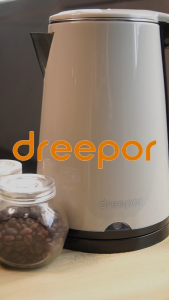 Dreepor Household Electric Kettle Stainless Steel Electric Kettle 2.2L Double Layer Anti-scalding Automatic Heat1500W Steam Sensor Switch Boil and Stop Anti-dry Protection