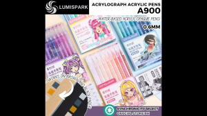 A900 | Arcylic Drawing Pen (0.06MM) Multicolored Acrylograph pen Set | Water-based Opaque Acrylic Drawing Office Writing Gift Pen Black Ink Gel Pen | SSP6N LUMI SPARK Series Affordable Wholesale Stationery from Synchronicity Select Store PH
