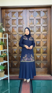 DRESS TOYOBO PREMIUM TERBARU BORDIR KOMPUTER TERBARU (GAMIS MADINA) SIZE (M-L-XL) PREMIUM QUALITY