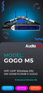 Professional On Honeycomb X Gogo M5 HiFi UHF Wireless Microphone