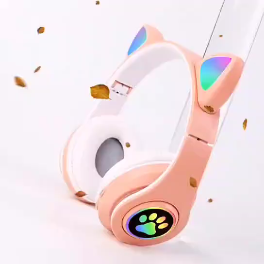 B39M Cat Ear Bluetooth Headset with Microphone LED Light Stereo