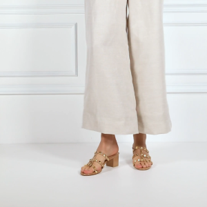 PAZZION 9628-8A Studded Slide Sandals