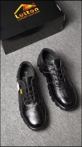 LUTTON - SEPATU SAFETY KULIT (OVERSIZE) UJUNG BESI KULIT - MAMBA