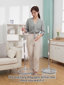 CD Self Wash Spin Mop with Turbo Flushing Bucket Sewage Separation Mop for Floor Cleaning Clean and Dirty Water Separation Tank Mop