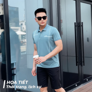 Áo thun có cổ Guzado Vải Cá Sấu Họa Tiết Trẻ Trung Năng Động Diện Đồ Đẹp GPS209